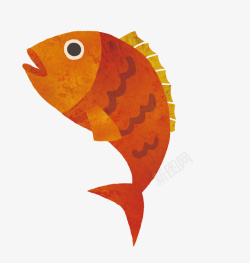 抽象鱼类红色小鲤鱼高清图片