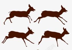远处奔跑的鹿奔跑母鹿高清图片
