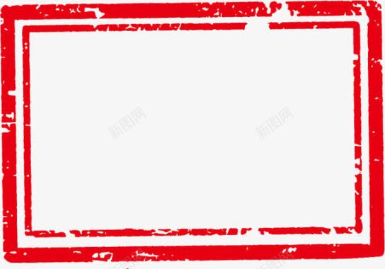山水印章红色长方形印章图标图标
