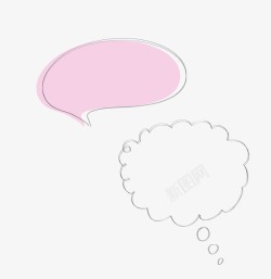 粉色联想线条对话框素材