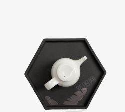 茶壶俯视图托盘上的茶壶俯视图高清图片