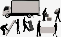 手绘装卸车专业搬运工高清图片