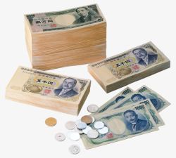 各种日元纸币硬币素材