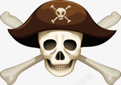 海盗标志素材交叉骨头骷髅头矢量图高清图片