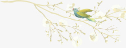 卡通水彩花鸟画装饰图案素材