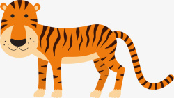 长尾巴动物斑纹老虎高清图片