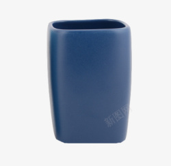 产品实物蓝色陶瓷牙杯素材