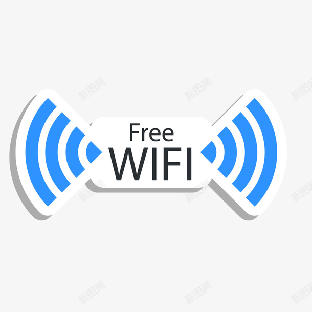 蓝色WiFi标签png免抠素材_88icon https://88icon.com WIFI图案 WiFi标签 卡通WiFi 无线标志 背景装饰 蓝色WiFi