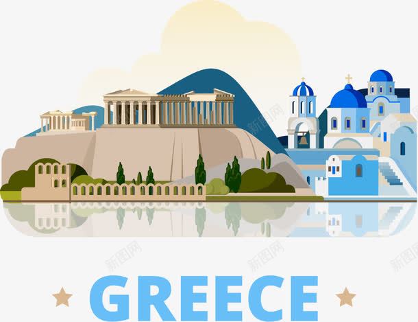 希腊旅游png免抠素材_88icon https://88icon.com 城市 城镇 希腊 希腊旅游 希腊特色 建筑 房子 旅游