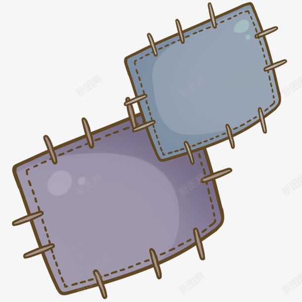 卡通补丁蓝色方块png免抠素材_88icon https://88icon.com 卡通 方块 蓝色 补丁