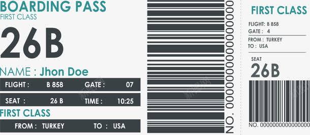 登机牌模板png免抠素材_88icon https://88icon.com 二维码 出国旅游 登机牌 飞机票