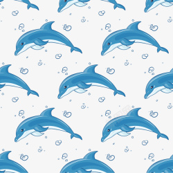 卡通风格世界海洋日海豚海洋背景素材