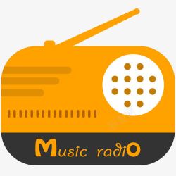 录音机橙色收音机图标高清图片