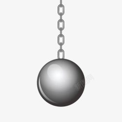 重力测量银色手绘圆球摆锤高清图片