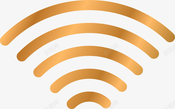 金色WiFi图形png免抠素材_88icon https://88icon.com wifi 上网 互联网 无线网 网络 金色图形