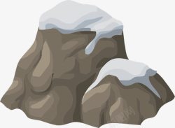 覆盖积雪的岩石素材