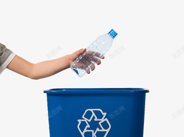 循环利用垃圾桶png免抠素材_88icon https://88icon.com PVC材质 可回收 垃圾桶 塑料瓶子 塑胶材质 循环利用 环保