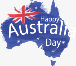 水彩手绘澳大利亚国旗矢量图素材