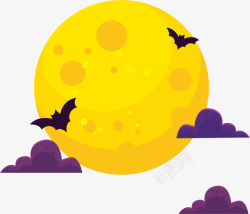 蝙蝠的翅膀轮廓月球高清图片