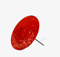 创意手绘元素红色的油纸伞素材