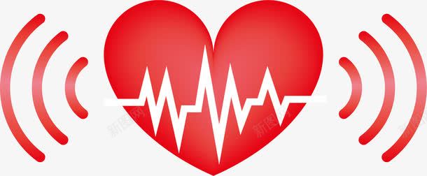 心电图的线爱心心脏图标图标
