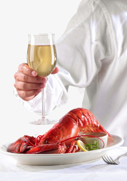 香槟和美味的大龙虾素材