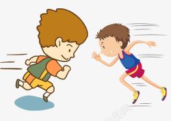 健身男孩卡通跑步少年高清图片