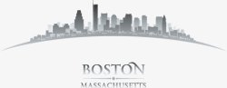 城市建筑剪影波士顿素材