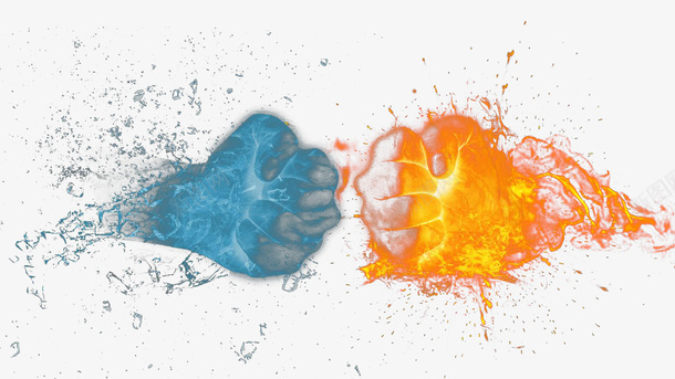 冰与火的拳头png免抠素材_88icon https://88icon.com 冰与火 冰块 卡通手绘 拳头 火焰 装饰图