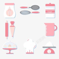 厨房烘焙工具粉色烘培工具高清图片