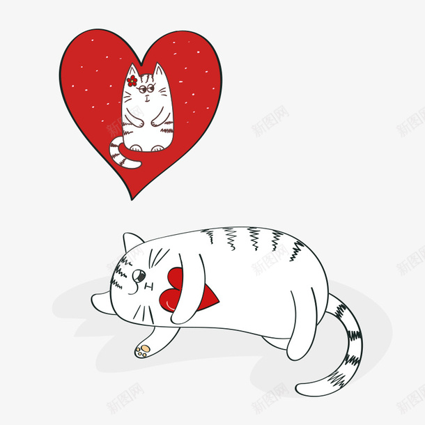 可爱患有相思病的猫咪png免抠素材_88icon https://88icon.com 卡通 小猫 思念 想念 爱情 爱意 猫咪 相思病 追求