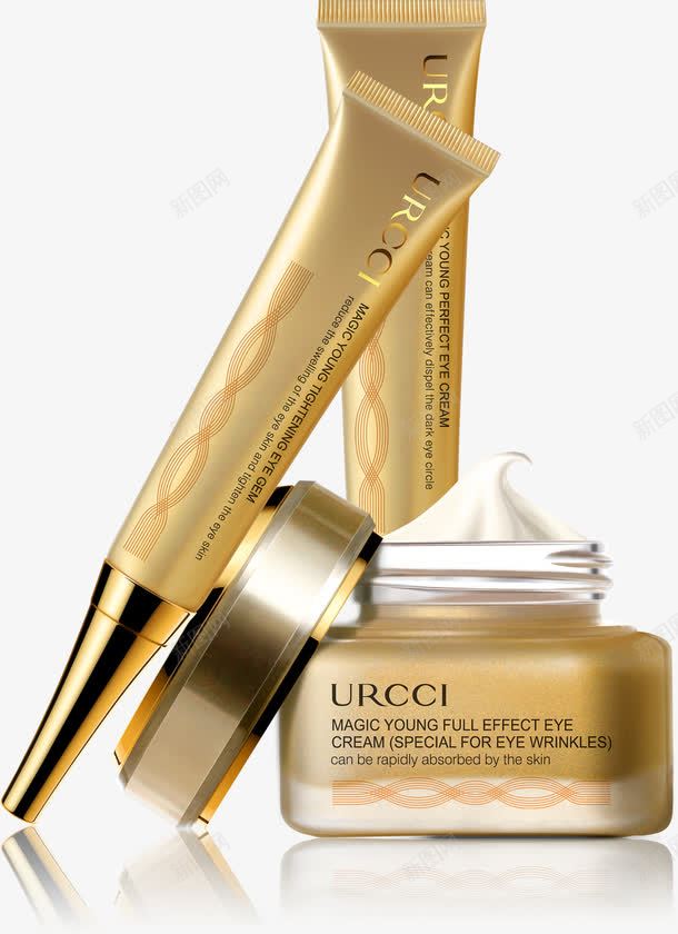 金色护肤品装饰png免抠素材_88icon https://88icon.com 护肤品 装饰 金色