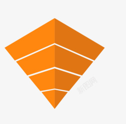 橘色三角形四层橘色金字塔高清图片