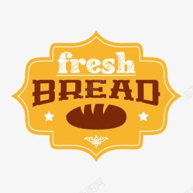彩绘面包面包店标签图标图标