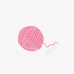创意针线筒手绘粉色毛衣线矢量图高清图片