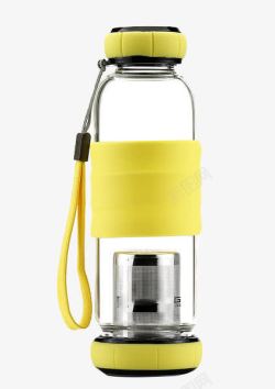 不锈钢水壶黄色运动水杯高清图片