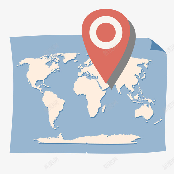 地图上的个红色位置标志矢量图ai免抠素材_88icon https://88icon.com 企业定位 全球定位 公司定位 定位 定位服务 导航定位 扁平化 矢量图