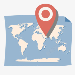 定位服务素材地图上的个红色位置标志矢量图高清图片