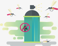 防蚊用具绿色瓶子杀虫喷雾矢量图高清图片