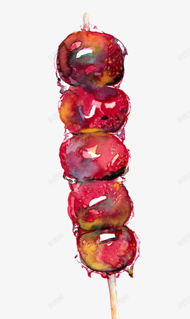 山楂冰糖葫芦png免抠素材_88icon https://88icon.com 冰糖葫芦 卡通 山楂 彩绘 手绘