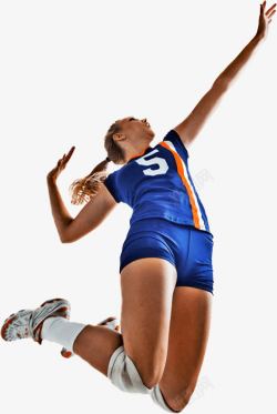 排球运动员跳跃的排球选手高清图片