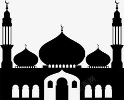 伊斯兰清真寺剪影素材
