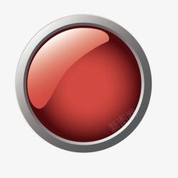 红色金属水晶按钮素材