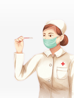 卡通手绘白衣护士插画素材