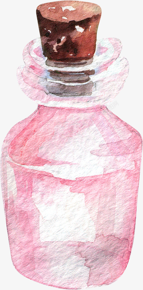 手绘玻璃瓶许愿瓶png免抠素材_88icon https://88icon.com 卡通 卡通许愿瓶 手绘 梦幻 玻璃瓶
