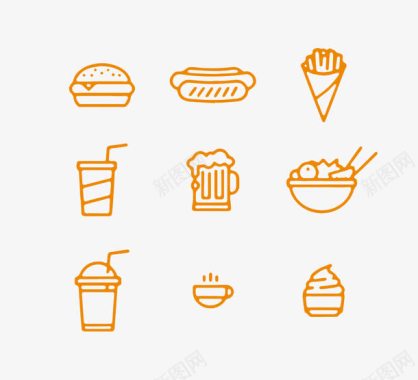 食品肯德基卡通小图标图标