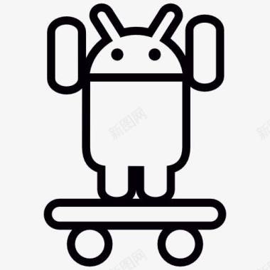 春初熘冰Android在滑板两手臂图标图标