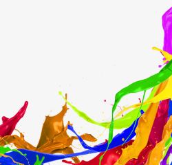 彩色斑斓油漆泼墨效果元素材