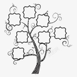 创意手绘家族树结构素材
