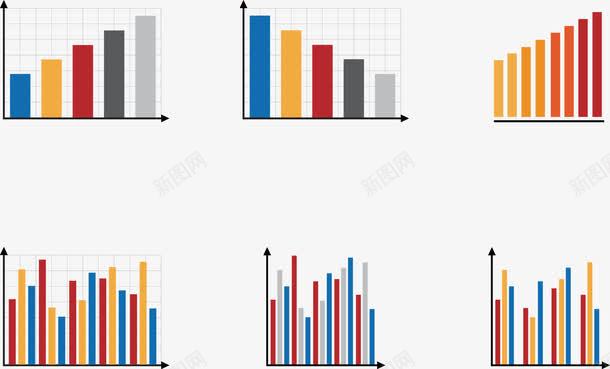 彩色柱形图png免抠素材_88icon https://88icon.com PPT专用 图表 图表矢量图 坐标趋势图 报表 柱形图 趋势图